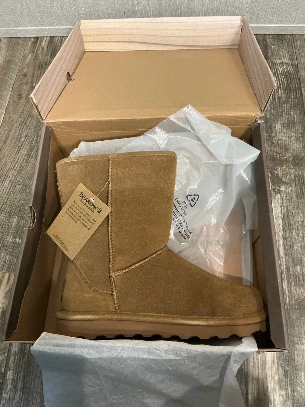 BearPaw Kids Classic Tall Chestnut Suede Boots Size 9